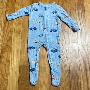 Kyte BABY Light Blue Footie with Trucks
